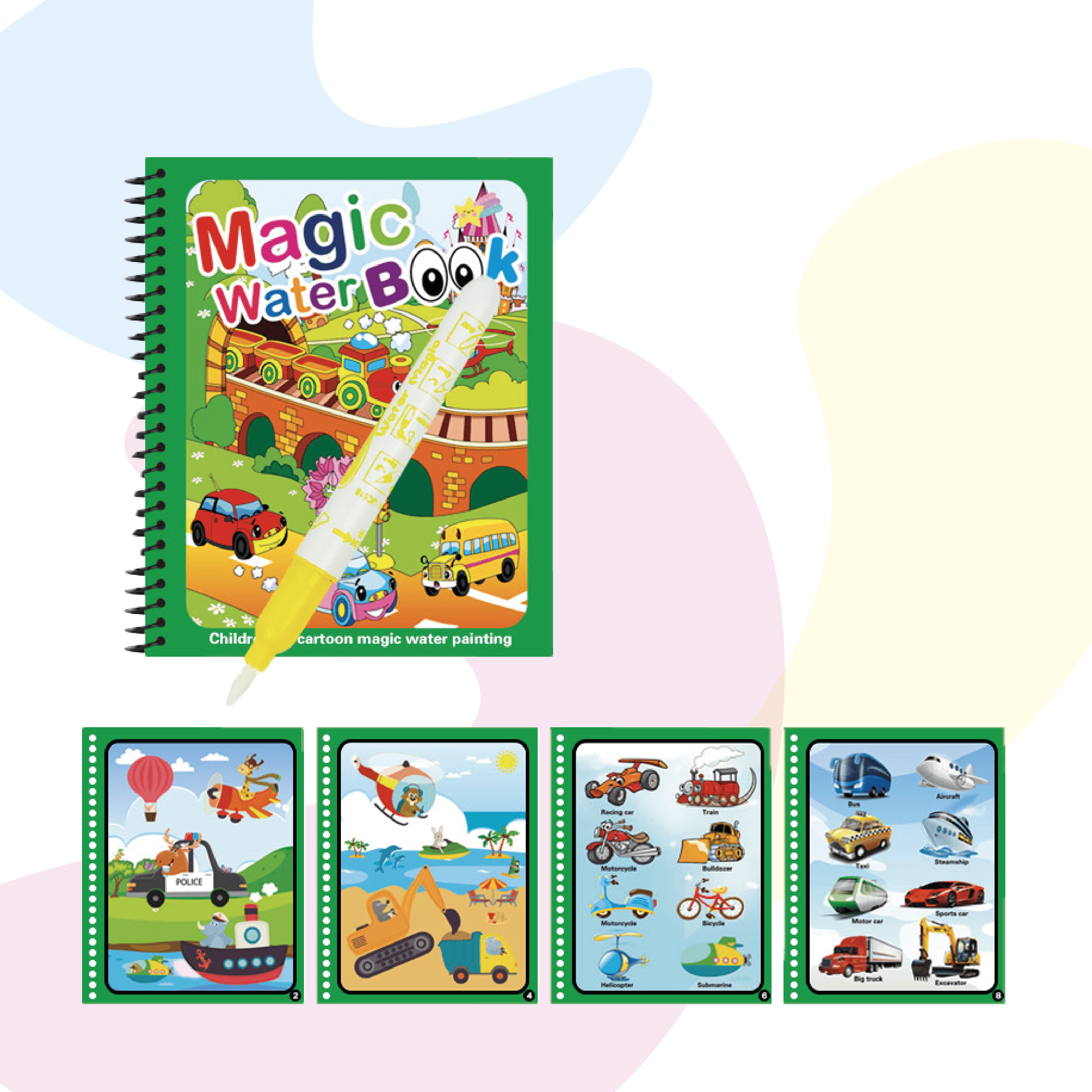 magic water drawing book zoo animal